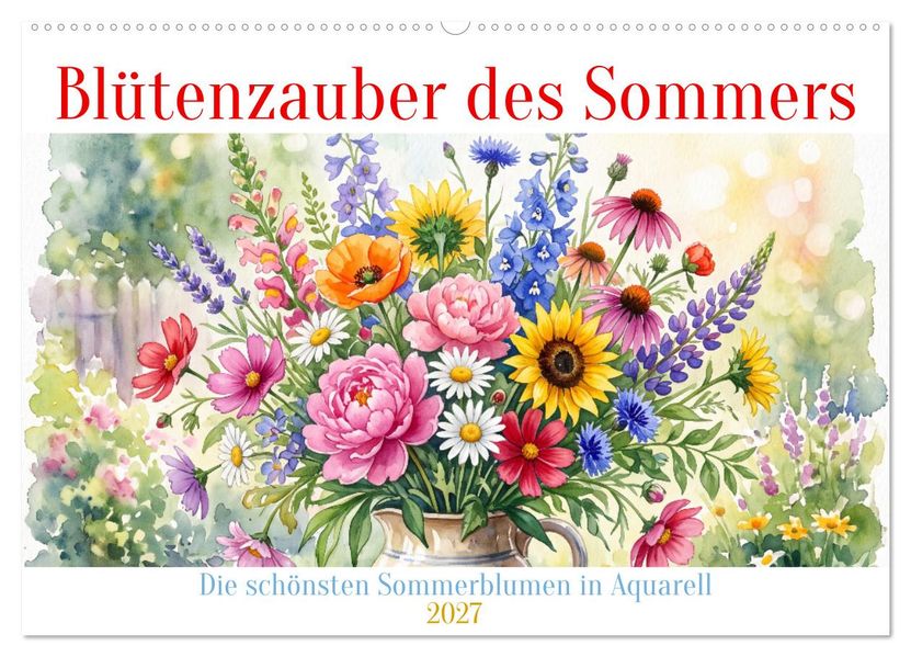 Blütenzauber des Sommers (Wandkalender 2027 DIN A2 quer) CALVENDO Monatskalender