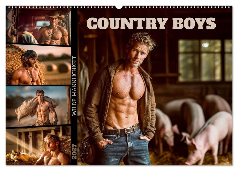 Country Boys - Wilde Männlichkeit (Wandkalender 2027 DIN A2 quer) CALVENDO Monatskalender