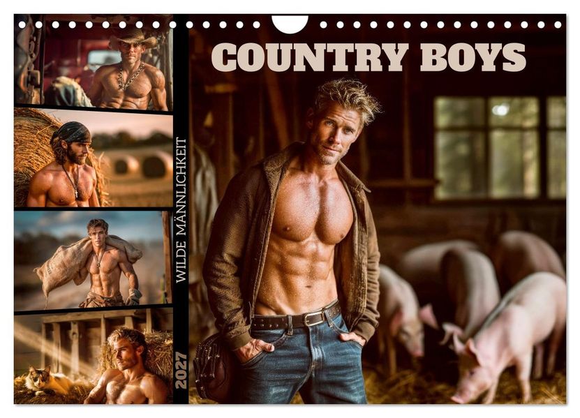 Country Boys - Wilde Männlichkeit (Wandkalender 2027 DIN A4 quer) CALVENDO Monatskalender