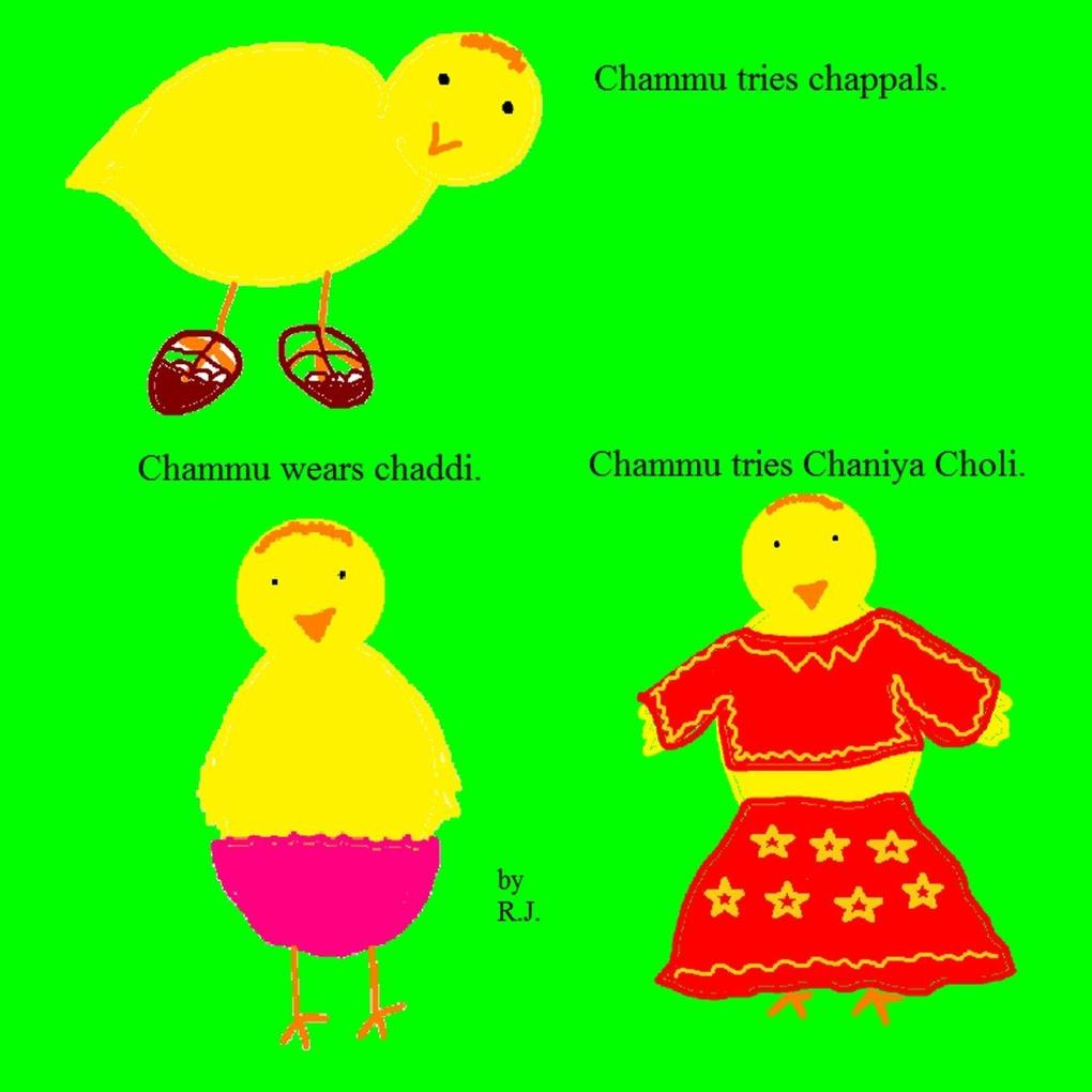 Chammu tries chappalsChammu wears chaddiChammu tries chaniya choli.