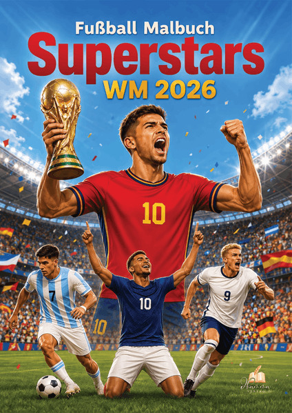 WM 2026 Superstars Fußball Malbuch für Kinder ab 8 Jahren mit 50 authentischen Ausmalbildern