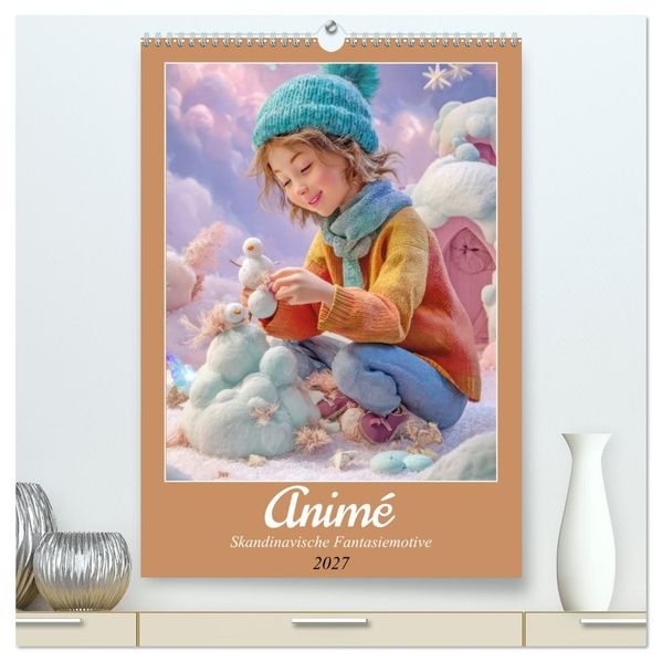 Animé - Skandinavische Fantasiemotive (hochwertiger Premium Wandkalender 2027 DIN A2 hoch) Kunstdruck in Hochglanz