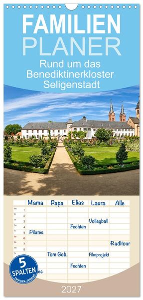 Familienplaner 2027 - Rund um das Benediktinerkloster Seligenstadt mit 5 Spalten (Wandkalender 21 x 45 cm) CALVENDO