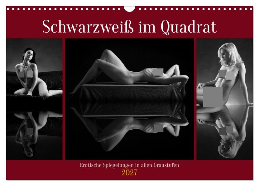 Schwarzweiß im Quadrat (Wandkalender 2027 DIN A3 quer) CALVENDO Monatskalender