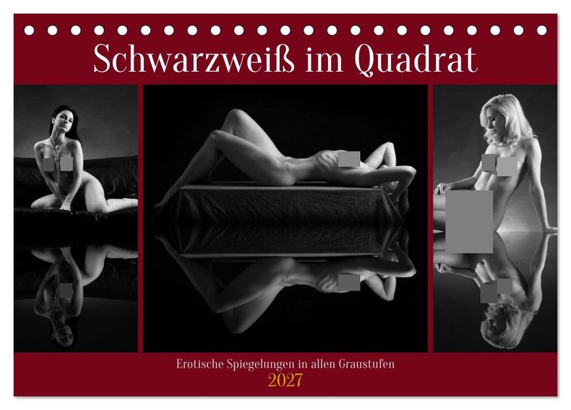 Schwarzweiß im Quadrat (Tischkalender 2027 DIN A5 quer) CALVENDO Monatskalender