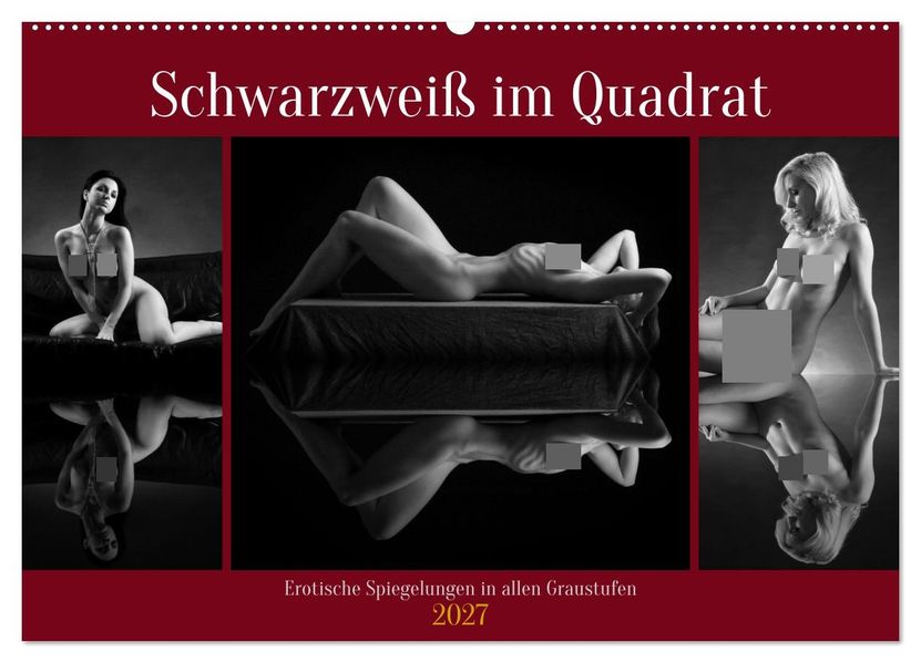 Schwarzweiß im Quadrat (Wandkalender 2027 DIN A2 quer) CALVENDO Monatskalender