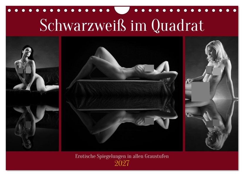 Schwarzweiß im Quadrat (Wandkalender 2027 DIN A4 quer) CALVENDO Monatskalender
