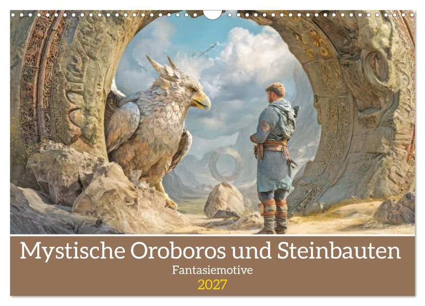 Mystische Oroboros und Steinbauten - Fantasiemotive (Wandkalender 2027 DIN A3 quer) CALVENDO Monatskalender