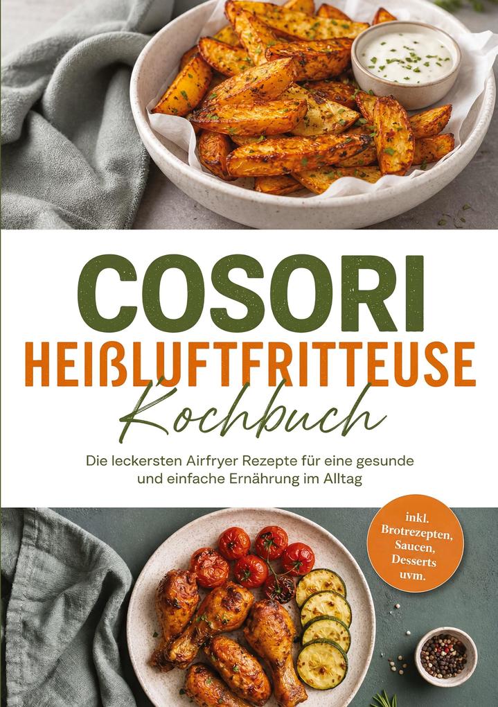 Cosori Heißluftfritteuse Kochbuch: Die leckersten Airfryer Rezepte für eine gesunde und einfache Ernährung im Alltag - inkl. Brotrezepten Saucen Desserts uvm.