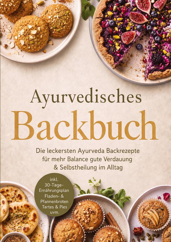 Ayurvedisches Backbuch: Die leckersten Ayurveda Backrezepte für mehr Balance gute Verdauung & Selbstheilung im Alltag - inkl. 30-Tage-Ernährungsplan Fladen- & Pfannenbroten Tartes & Pies uvm.