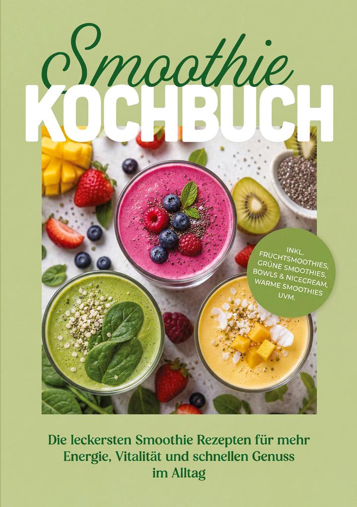 Smoothie Kochbuch: Die leckersten Smoothie Rezepten für mehr Energie Vitalität und schnellen Genuss im Alltag - inkl. Fruchtsmoothies Grüne Smoothies Bowls & Nicecream Warme Smoothies uvm.