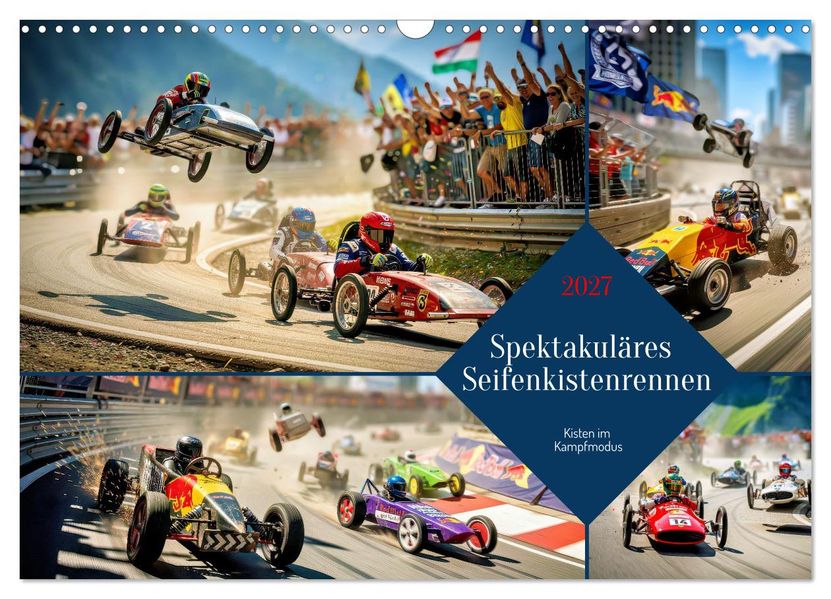 Spektakuläres Seifenkistenrennen (Wandkalender 2027 DIN A3 quer) CALVENDO Monatskalender