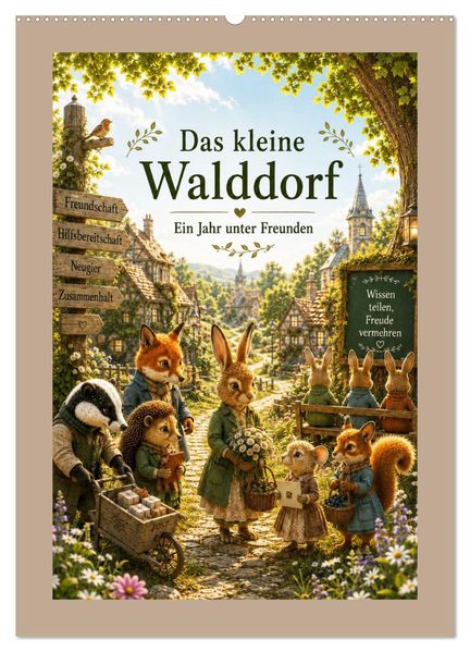 Das kleine Walddorf (Wandkalender 2027 DIN A2 hoch) CALVENDO Monatskalender