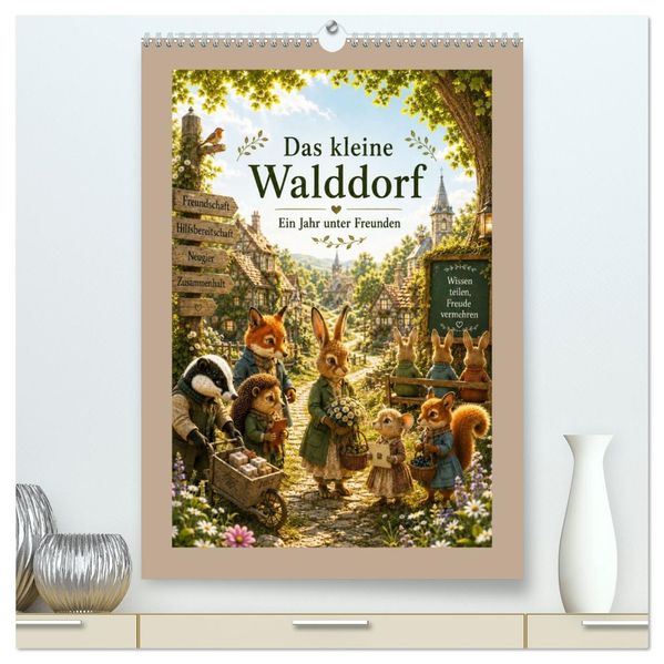 Das kleine Walddorf (hochwertiger Premium Wandkalender 2027 DIN A2 hoch) Kunstdruck in Hochglanz