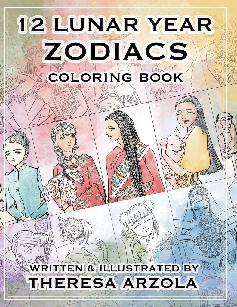12 Lunar Year Zodiac Coloring Book