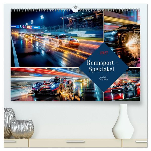 Rennsport - Spektakel (hochwertiger Premium Wandkalender 2027 DIN A2 quer) Kunstdruck in Hochglanz
