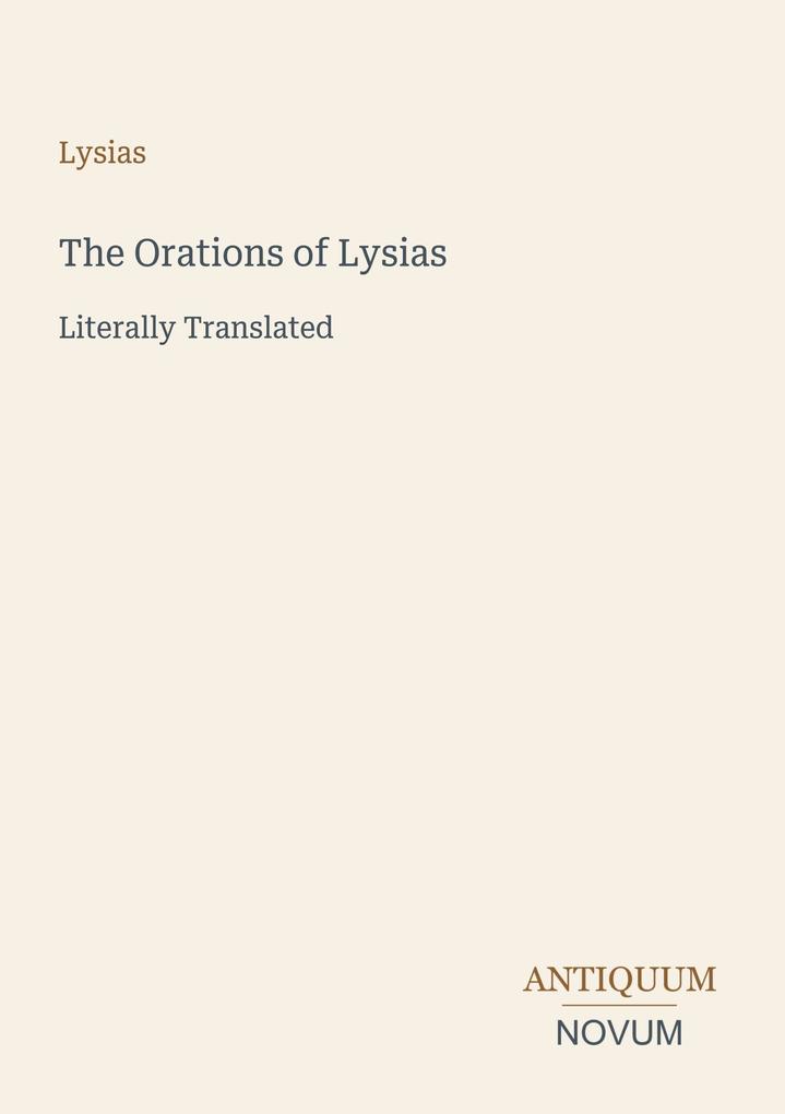 The Orations of Lysias