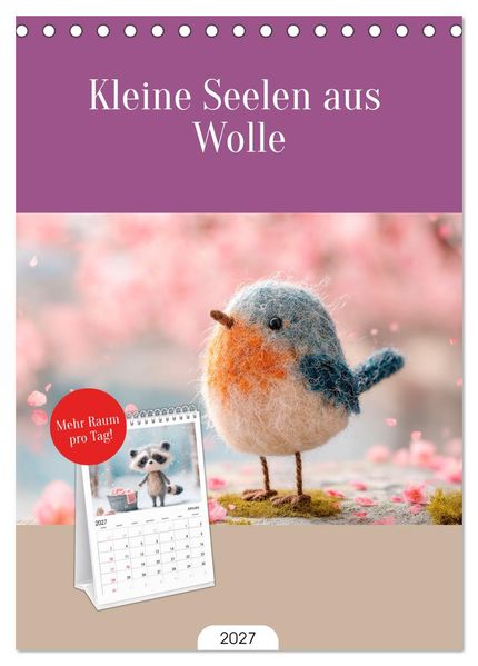 Kleine Seelen aus Wolle (Tischkalender 2027 DIN A5 hoch) CALVENDO Monatskalender
