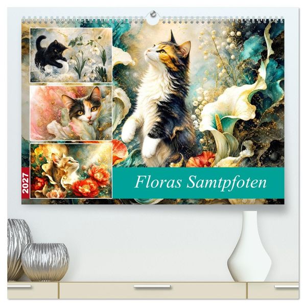 Floras Samtpfoten (hochwertiger Premium Wandkalender 2027 DIN A2 quer) Kunstdruck in Hochglanz