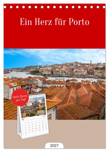 Ein Herz für Porto (Tischkalender 2027 DIN A5 hoch) CALVENDO Monatskalender
