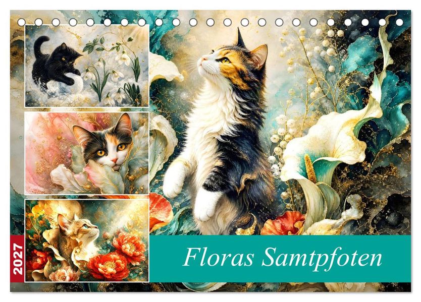 Floras Samtpfoten (Tischkalender 2027 DIN A5 quer) CALVENDO Monatskalender
