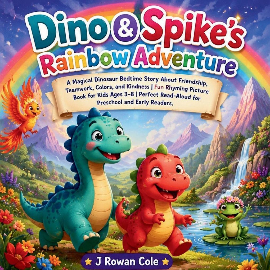 Dino & Spike's Rainbow Adventure A Magical Dinosaur Bedtime Story About Friendship Teamwork Colors and Kindness | Fun Rhyming Picture Book for Kids Ages 3-8 | Perfect Read-Aloud for Preschool and Early Readers