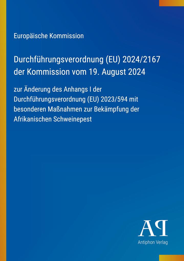 Durchführungsverordnung (EU) 2024/2167 der Kommission vom 19. August 2024