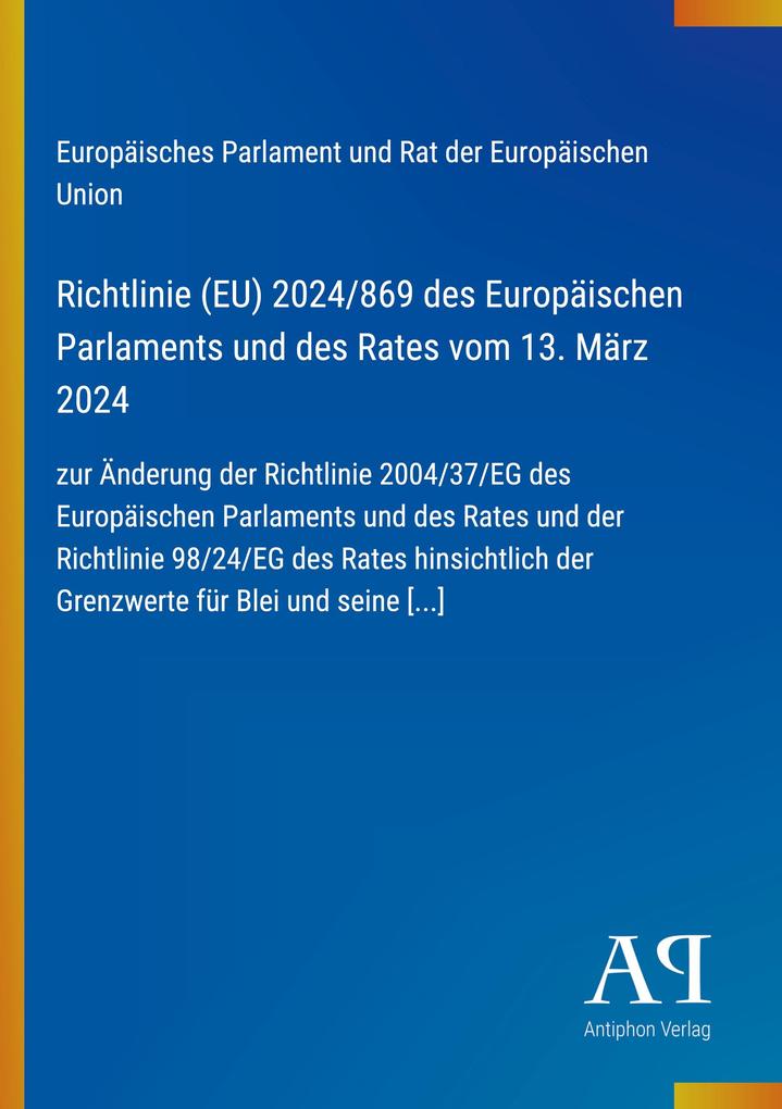 Richtlinie (EU) 2024/869 des Europäischen Parlaments und des Rates vom 13. März 2024