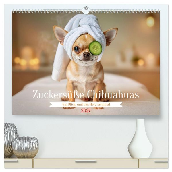 Zuckersüße Chihuahuas (hochwertiger Premium Wandkalender 2027 DIN A2 quer) Kunstdruck in Hochglanz
