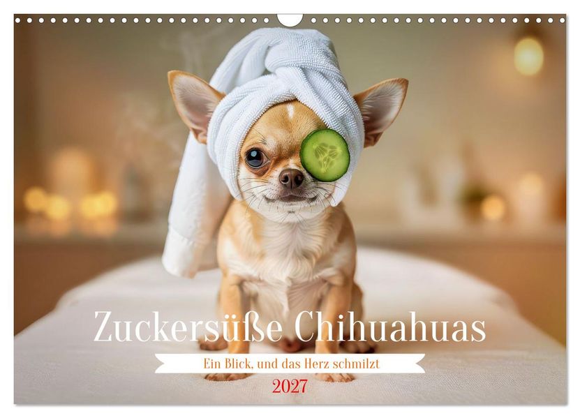 Zuckersüße Chihuahuas (Wandkalender 2027 DIN A3 quer) CALVENDO Monatskalender