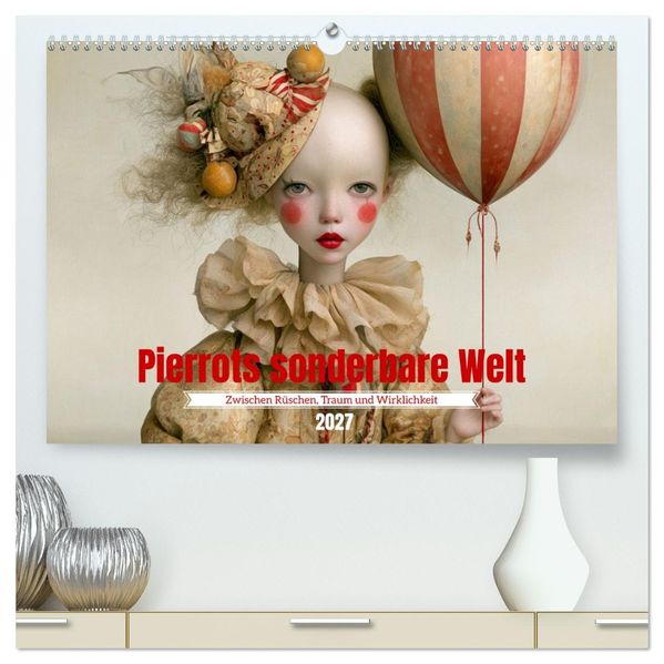 Pierrots sonderbare Welt (hochwertiger Premium Wandkalender 2027 DIN A2 quer) Kunstdruck in Hochglanz
