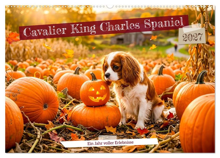 Cavalier King Charles Spaniel - Ein Jahr voller Erlebnisse (Wandkalender 2027 DIN A2 quer) CALVENDO Monatskalender