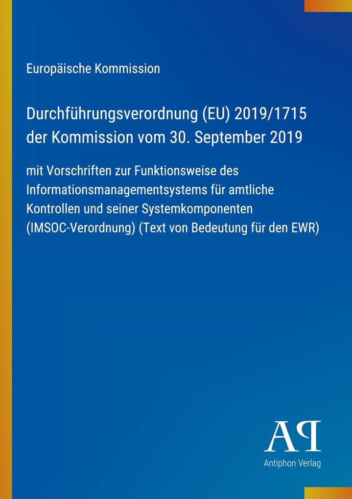 Durchführungsverordnung (EU) 2019/1715 der Kommission vom 30. September 2019