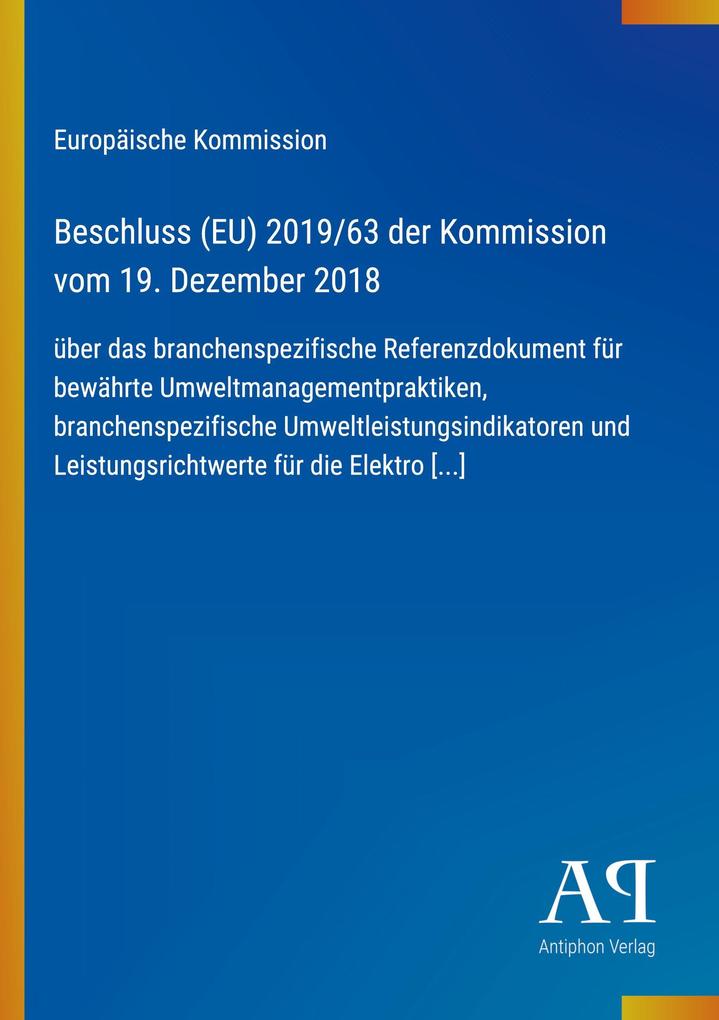 Beschluss (EU) 2019/63 der Kommission vom 19. Dezember 2018