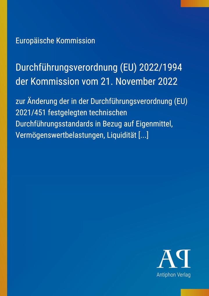 Durchführungsverordnung (EU) 2022/1994 der Kommission vom 21. November 2022