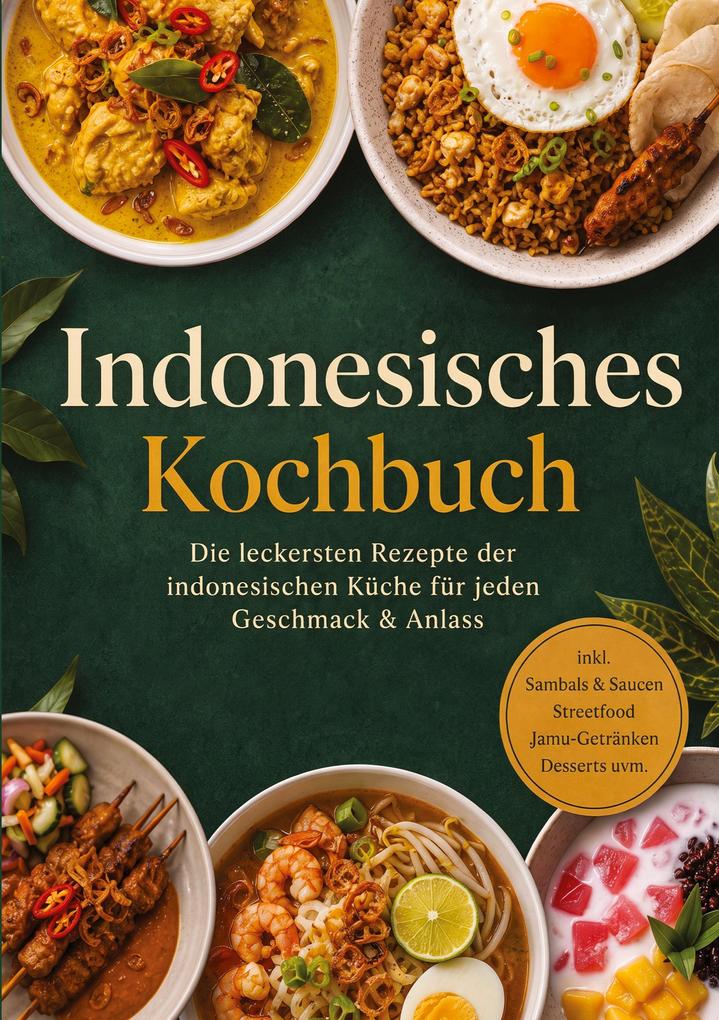 Indonesisches Kochbuch: Die leckersten Rezepte der indonesischen Küche für jeden Geschmack & Anlass - inkl. Sambals & Saucen Streetfood Jamu-Getränken Desserts uvm.