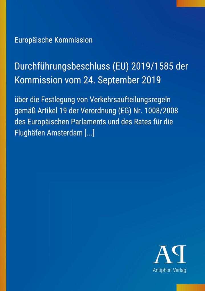 Durchführungsbeschluss (EU) 2019/1585 der Kommission vom 24. September 2019