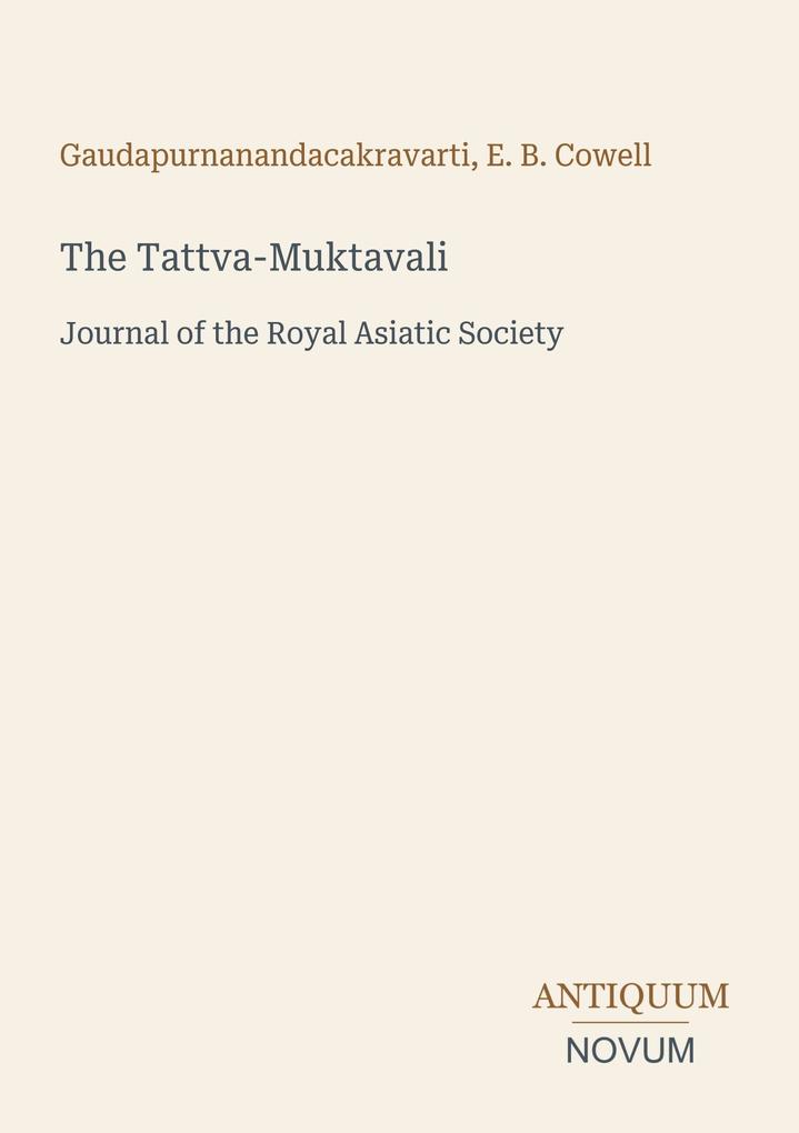 The Tattva-Muktavali