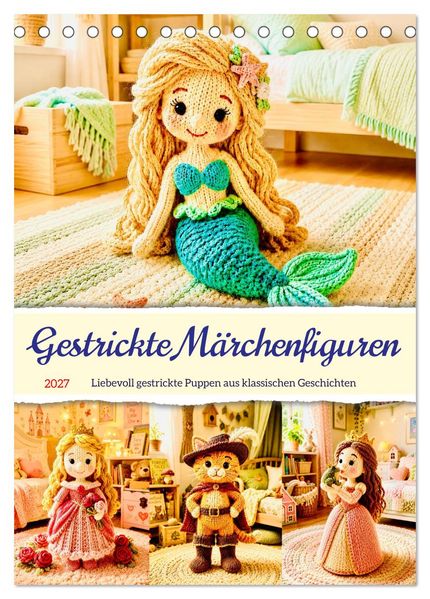 Gestrickte Märchenfiguren (Tischkalender 2027 DIN A5 hoch) CALVENDO Monatskalender