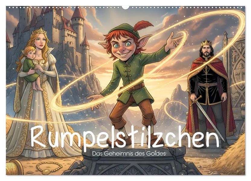 Rumpelstilzchen - Das Geheimnis des Goldes (Wandkalender 2027 DIN A2 quer) CALVENDO Monatskalender