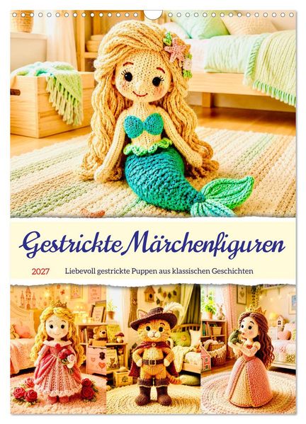 Gestrickte Märchenfiguren (Wandkalender 2027 DIN A3 hoch) CALVENDO Monatskalender