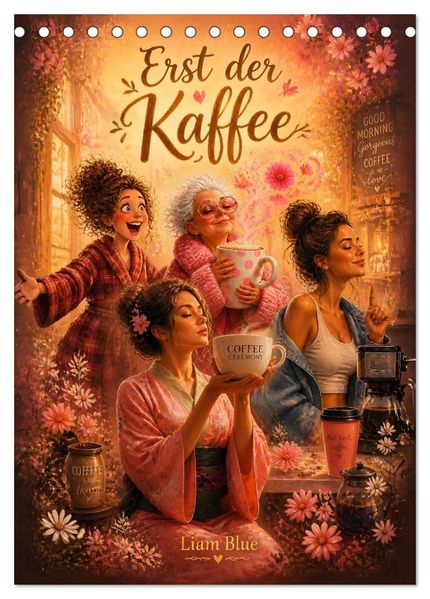 Erst der Kaffee (Tischkalender 2027 DIN A5 hoch) CALVENDO Monatskalender