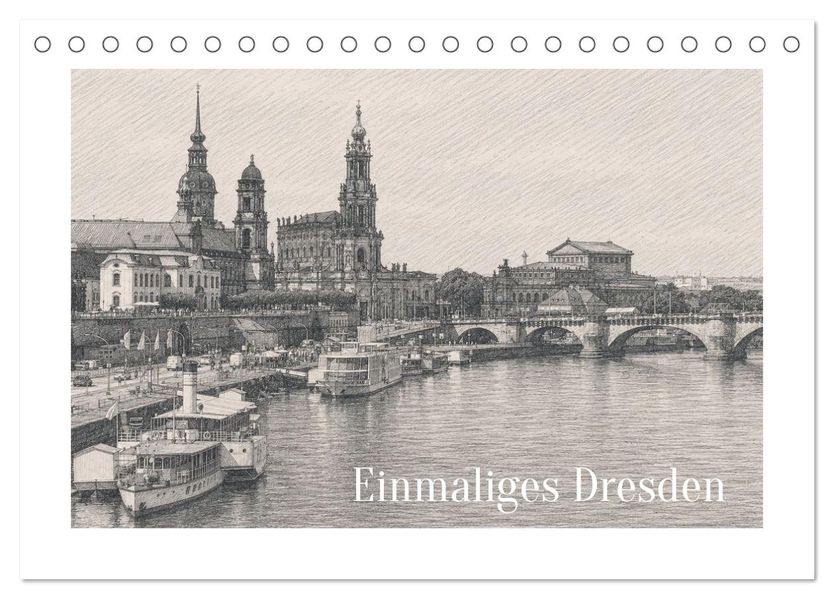 Einmaliges Dresden (Tischkalender 2027 DIN A5 quer) CALVENDO Monatskalender