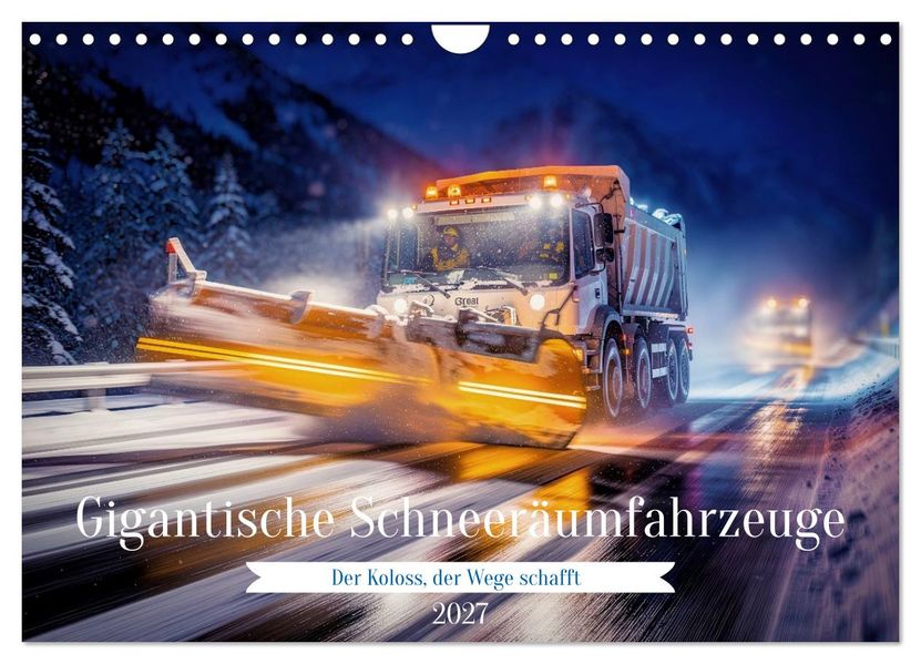 Gigantische Schneeräumfahrzeuge (Wandkalender 2027 DIN A4 quer) CALVENDO Monatskalender