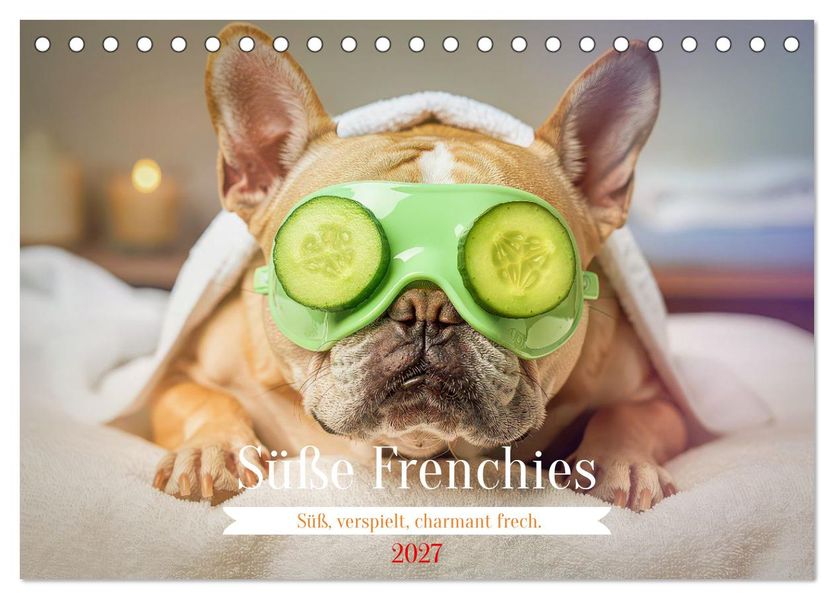 Süße Frenchies (Tischkalender 2027 DIN A5 quer) CALVENDO Monatskalender