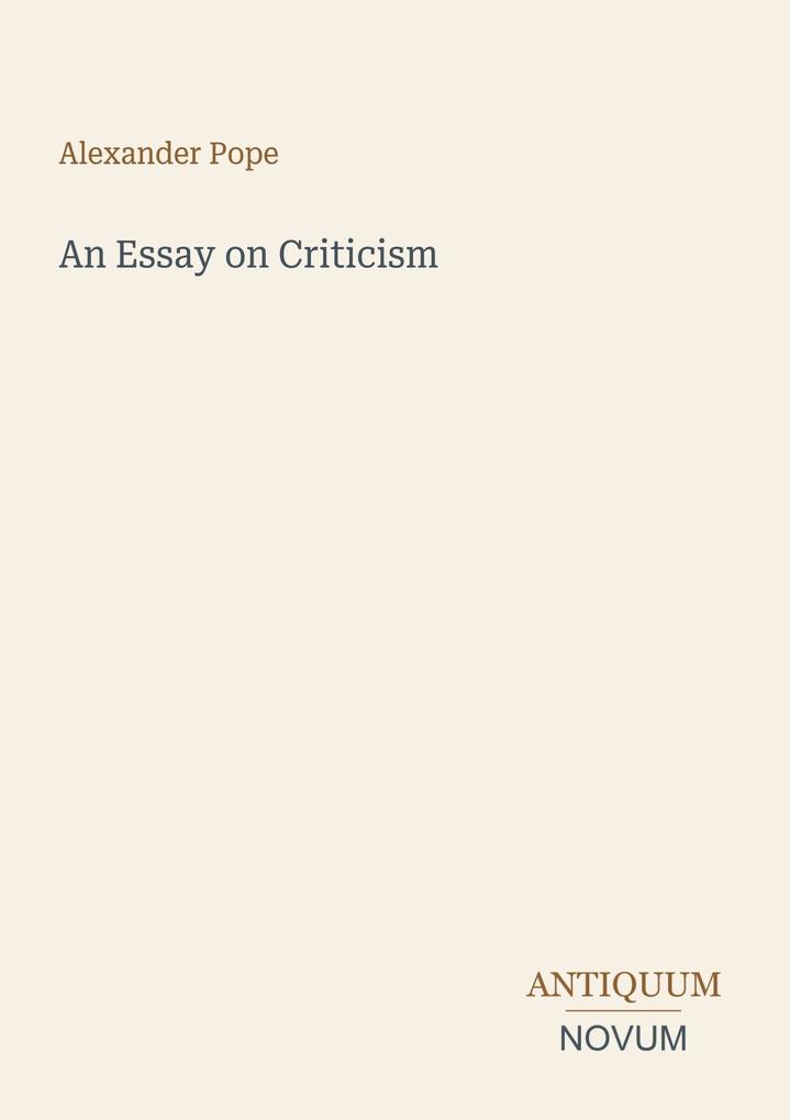 An Essay on Criticism