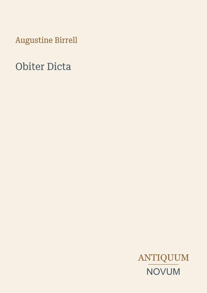 Obiter Dicta