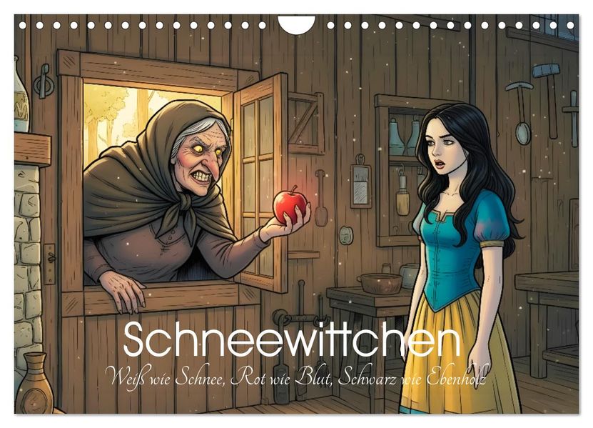 Schneewittchen - Weiß wie Schnee Rot wie Blut Schwarz wie Ebenholz (Wandkalender 2027 DIN A4 quer) CALVENDO Monatskalender