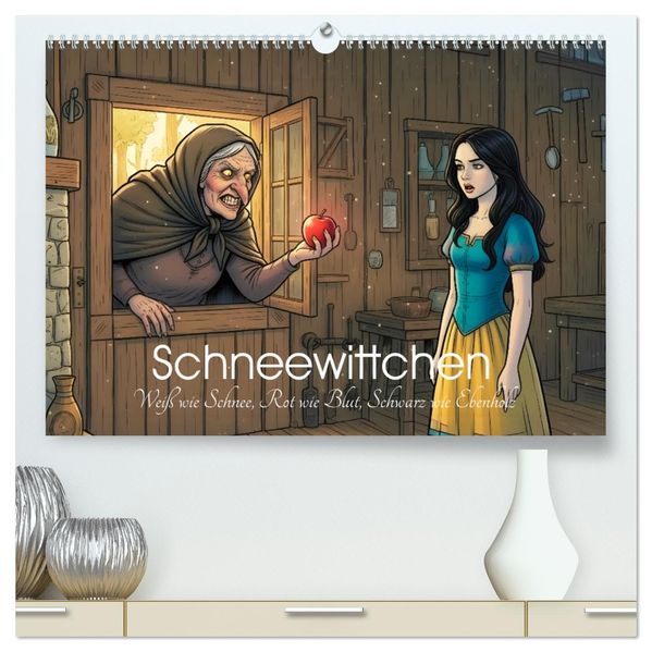 Schneewittchen - Weiß wie Schnee Rot wie Blut Schwarz wie Ebenholz (hochwertiger Premium Wandkalender 2027 DIN A2 quer) Kunstdruck in Hochglanz