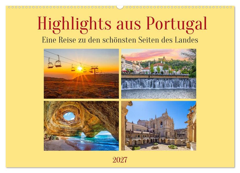 Highlights aus Portugal (Wandkalender 2027 DIN A2 quer) CALVENDO Monatskalender